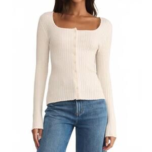 NEW Z SUPPLY emelie button up sweater in sea salt